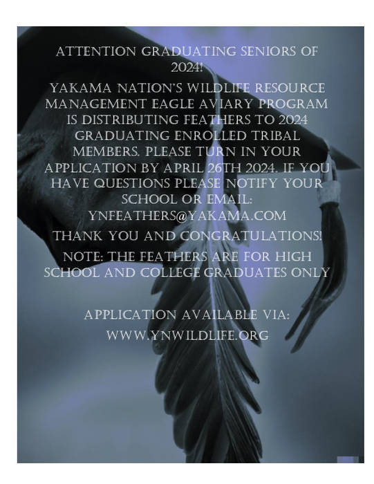 Eagle Feather applications for Graduating Seniors of 2024